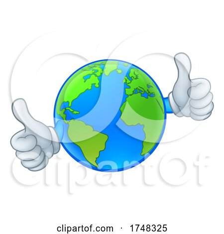 Earth Globe World Mascot Cartoon Character by AtStockIllustration