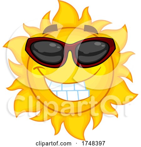 Summer Sun Character Wearing Shades by Hit Toon