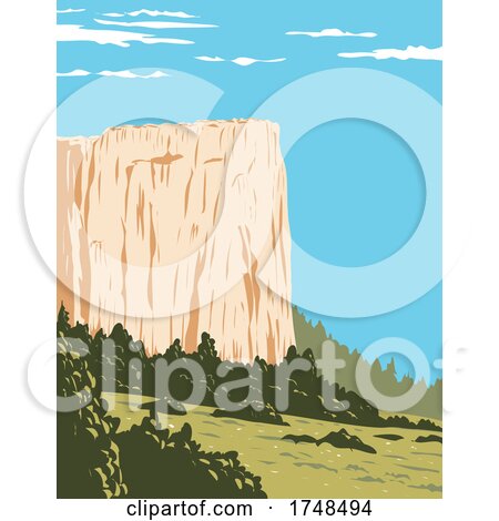 Inscription Rock a Sandstone Bluff in El Morro National Monument in Cibola County New Mexico United States WPA Poster Art by patrimonio