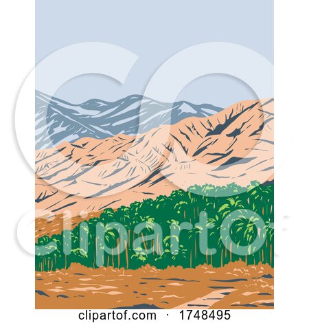 San Bernardino Mountains Mojave Desert and Northwestern Colorado Desert Within Sand to Snow National Monument California United States WPA Poster Art by patrimonio