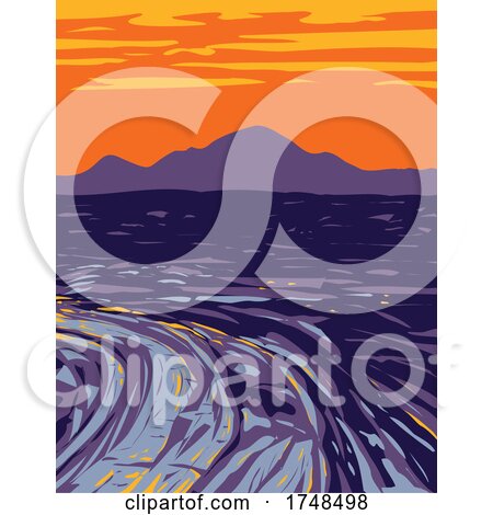Vast Ocean of Lava Flows in Craters of the Moon National Monument and Preserve Located in the Snake River Plain in Central Idaho United States WPA Poster Art by patrimonio