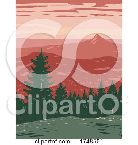 Siskiyou Mountains Located in Cascade Siskiyou National Monument in Southwestern Oregon United States WPA Poster Art by patrimonio