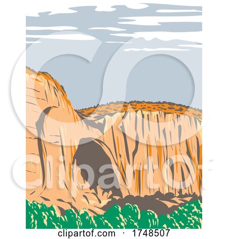 La Ventana Natural Arch Within El Malpais National Monument Located in New Mexico USA WPA Poster Art by patrimonio