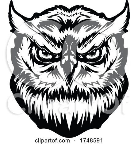 Great Horned Owl Mascot Logo by Vector Tradition SM