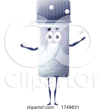 Pill Bottle Mascot Juggling by Vector Tradition SM