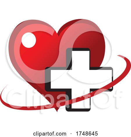 Medical Cross and Heart by Vector Tradition SM