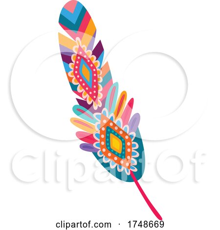 Mexican Themed Feather by Vector Tradition SM