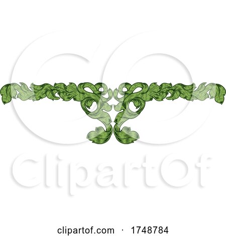Filigree Leaf Pattern Floral Scroll Pattern by AtStockIllustration