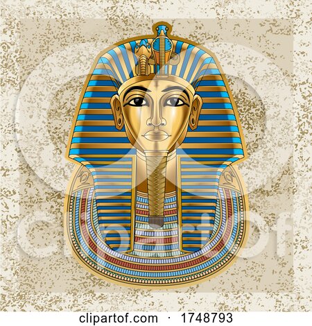 Egyptian Tutankhamun Mask over Texture by Lal Perera