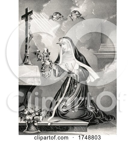 Saint Rita of Cascia Margherita Lotti with Partial Stigmata by JVPD