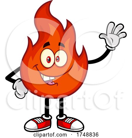 Cartoon Waving Flame Character by Hit Toon