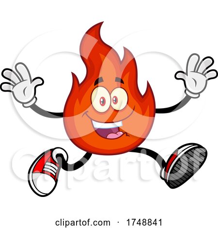 Cartoon Running Flame Character by Hit Toon