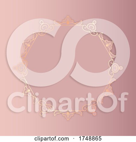 Decorative Rose Gold Background with Elegant Frame by KJ Pargeter