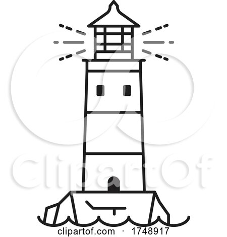 Lighthouse Black and White by Vector Tradition SM