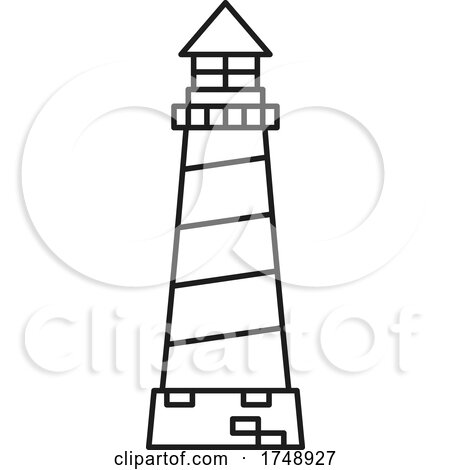 Lighthouse Black and White by Vector Tradition SM