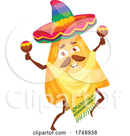 Mexican Tortilla Chip Mascot by Vector Tradition SM