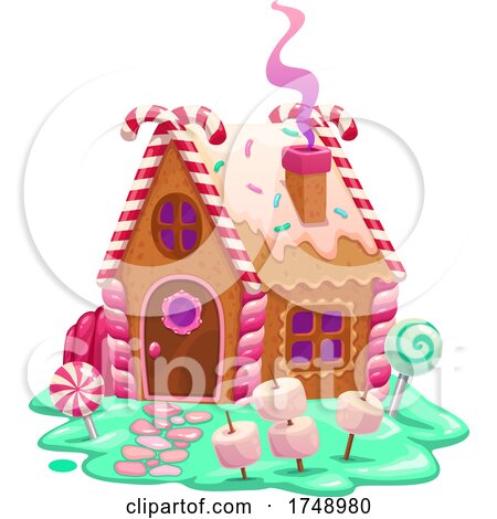 Gingerbread House with Candy Yard by Vector Tradition SM