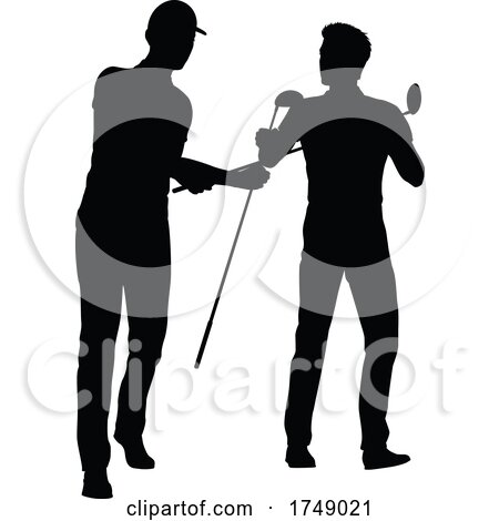 Golfer Golf Sports People in Silhouette by AtStockIllustration