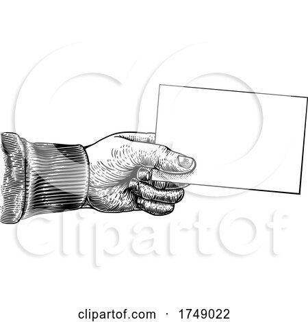 Hand Holding Business Card Flyer Note Frame Sign by AtStockIllustration