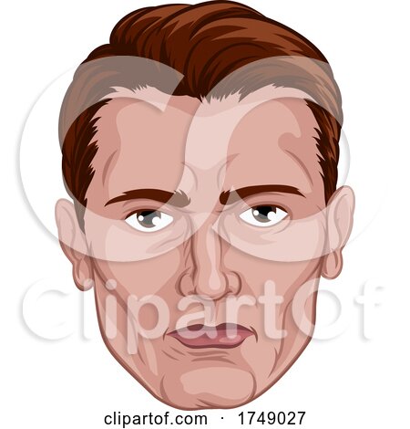 Handsome Man Head Face by AtStockIllustration