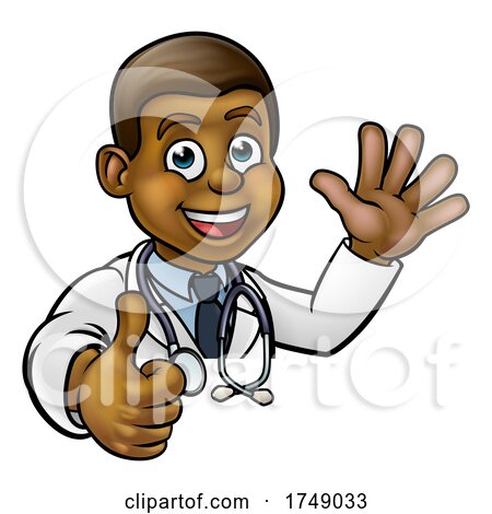 Doctor Cartoon Character Sign Thumbs up by AtStockIllustration