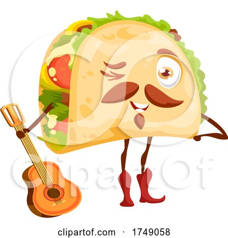 Taco Holding a Guitar by Vector Tradition SM