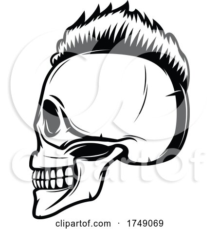 Skull with a Mohawk by Vector Tradition SM