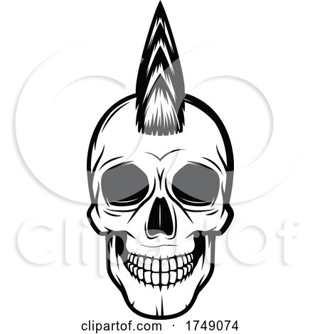 Skull with a Mohawk by Vector Tradition SM
