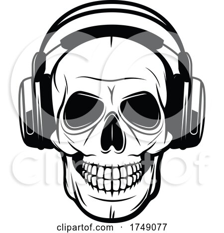 Skull with Headphones by Vector Tradition SM