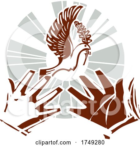 Woodcut Dove of Peace by xunantunich