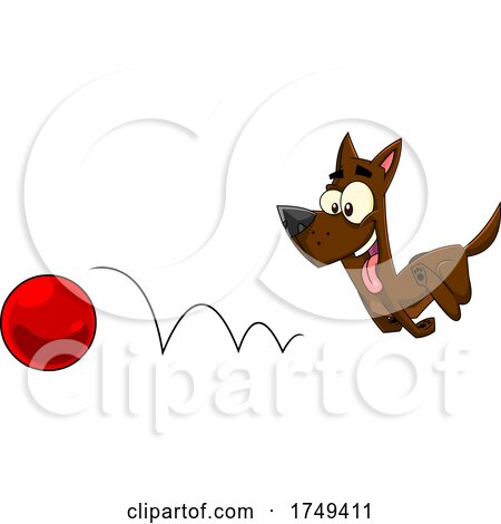 Cartoon Dog Chasing a Ball by Hit Toon