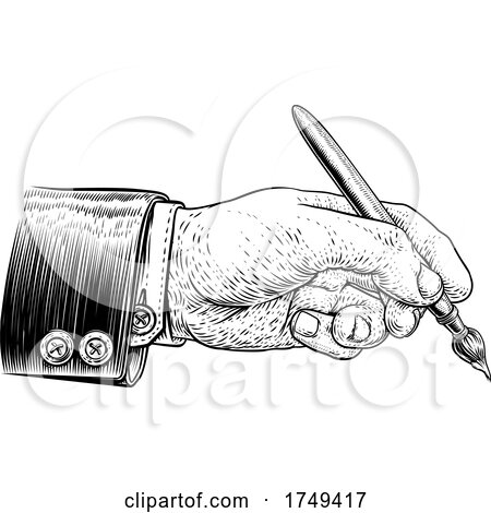 Hand in Business Suit Holding Artists Paintbrush by AtStockIllustration