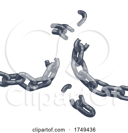 Chain Links Breaking Freedom Design by AtStockIllustration