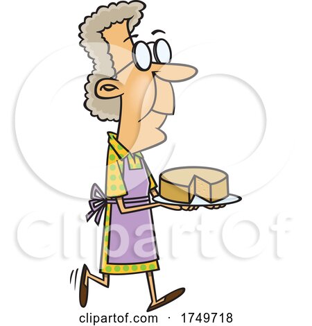 Cartoon Granny with a Sponge Cake by toonaday