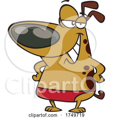 Cartoon Dog in a Speedo by toonaday
