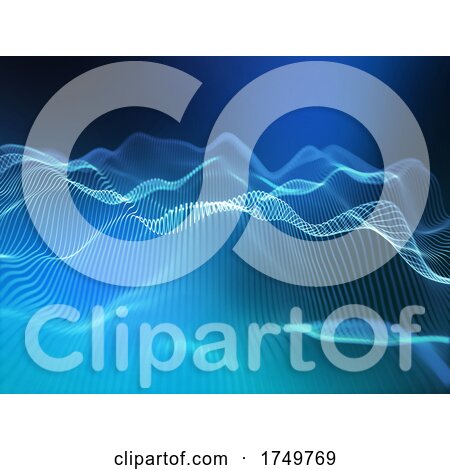 3D Modern Technology Background with Abstract Flowing Lines by KJ Pargeter