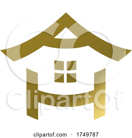 House Icon in Gold by Lal Perera