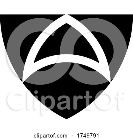 Abstract Shield Icon Black and White by Lal Perera