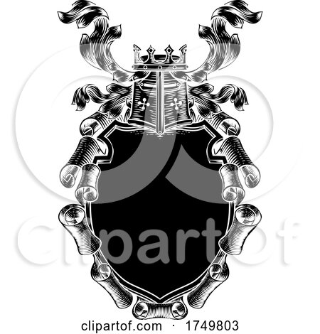 Scroll Coat of Arms Shield Royal Crest by AtStockIllustration