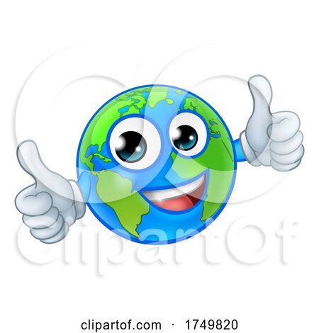 Earth Globe World Cartoon Character Mascot by AtStockIllustration