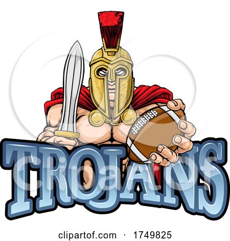 Trojan Spartan American Football Sports Mascot by AtStockIllustration