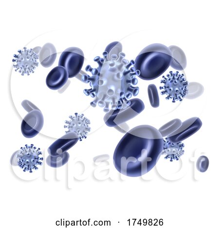 Virus Blood Cells Molecules Concept Illustration by AtStockIllustration