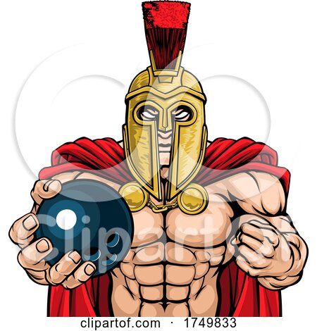 Spartan Trojan Bowling Sports Mascot by AtStockIllustration