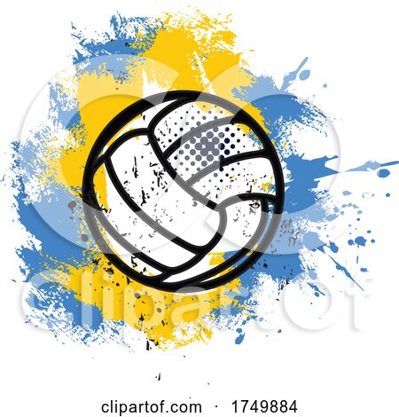 Grungy Volleyball Design by Vector Tradition SM
