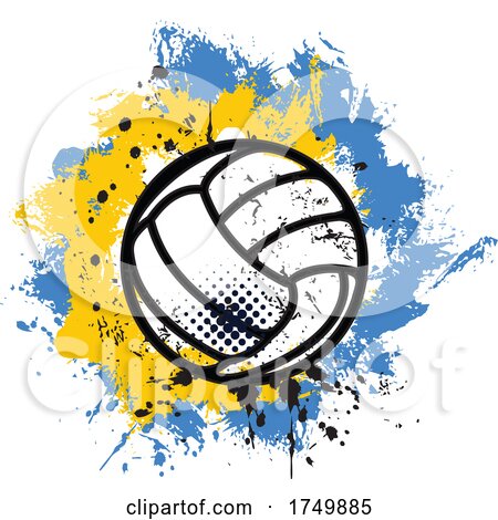 Grungy Volleyball Design by Vector Tradition SM