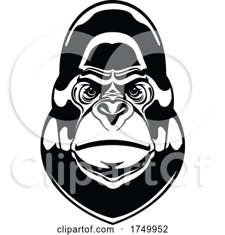 Black and White Gorilla Mascot by Vector Tradition SM