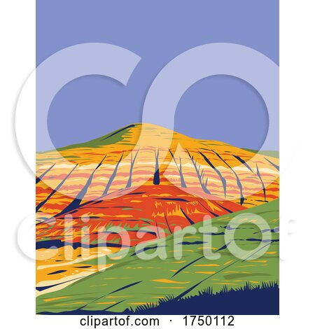 Painted Hills Within John Day Fossil Beds National Monument Located in Wheeler County Oregon USA WPA Poster Art by patrimonio