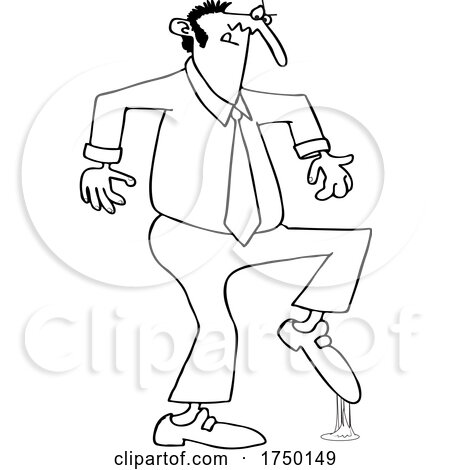 Cartoon Man Stepping in Gum by djart