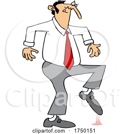 Cartoon Man Stepping in Gum by djart