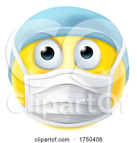 Emoticon Emoji PPE Doctor Nurse Medical Mask Icon by AtStockIllustration